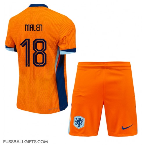 Niederlande Donyell Malen #18 Fußballbekleidung Heimtrikot Kinder EM 2024 Kurzarm (+ kurze hosen)